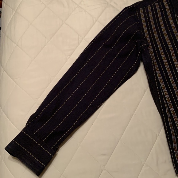 Ted Baker of London Navy w/Brown stripes including Carolina Blue Floral Deaign - Picture 3 of 10